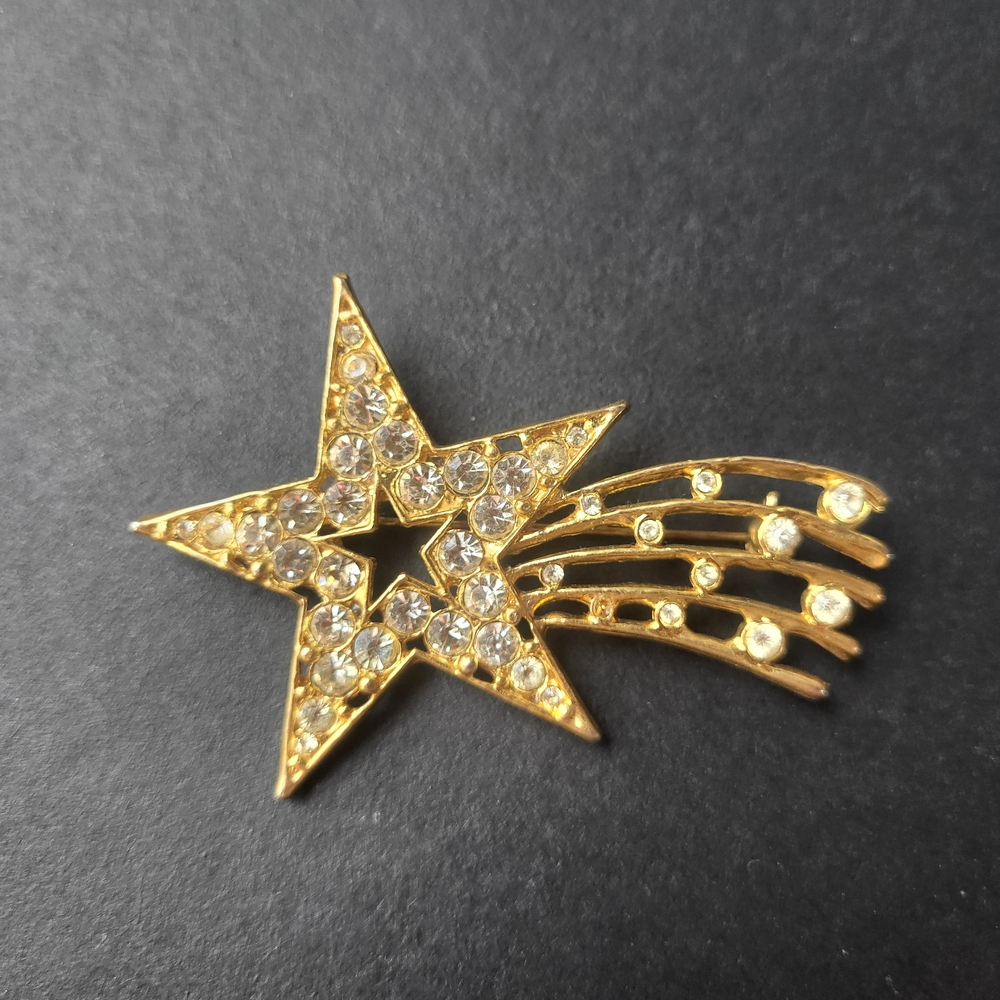 Vintage Gold Shooting Star Brooch